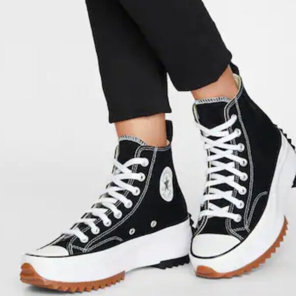 Converse Run Star Hike Size 10 Mens Or 11.5 Womens Black Hi Platform Sneakers - Picture 6 of 15